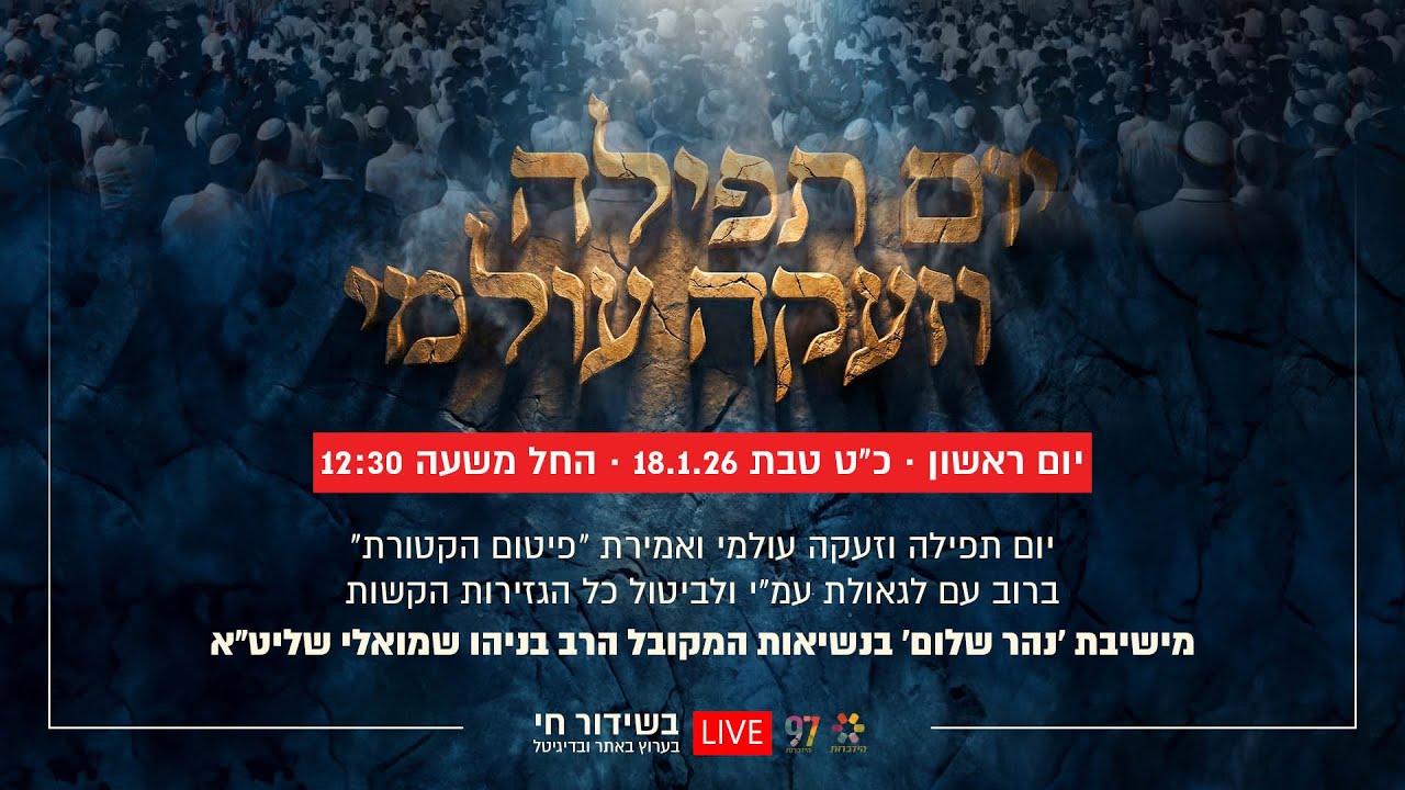 יום תפילה וזעקה עולמי ואמירת 'פיטום הקטורת' ברוב עם לביטול הגזירות הקשות