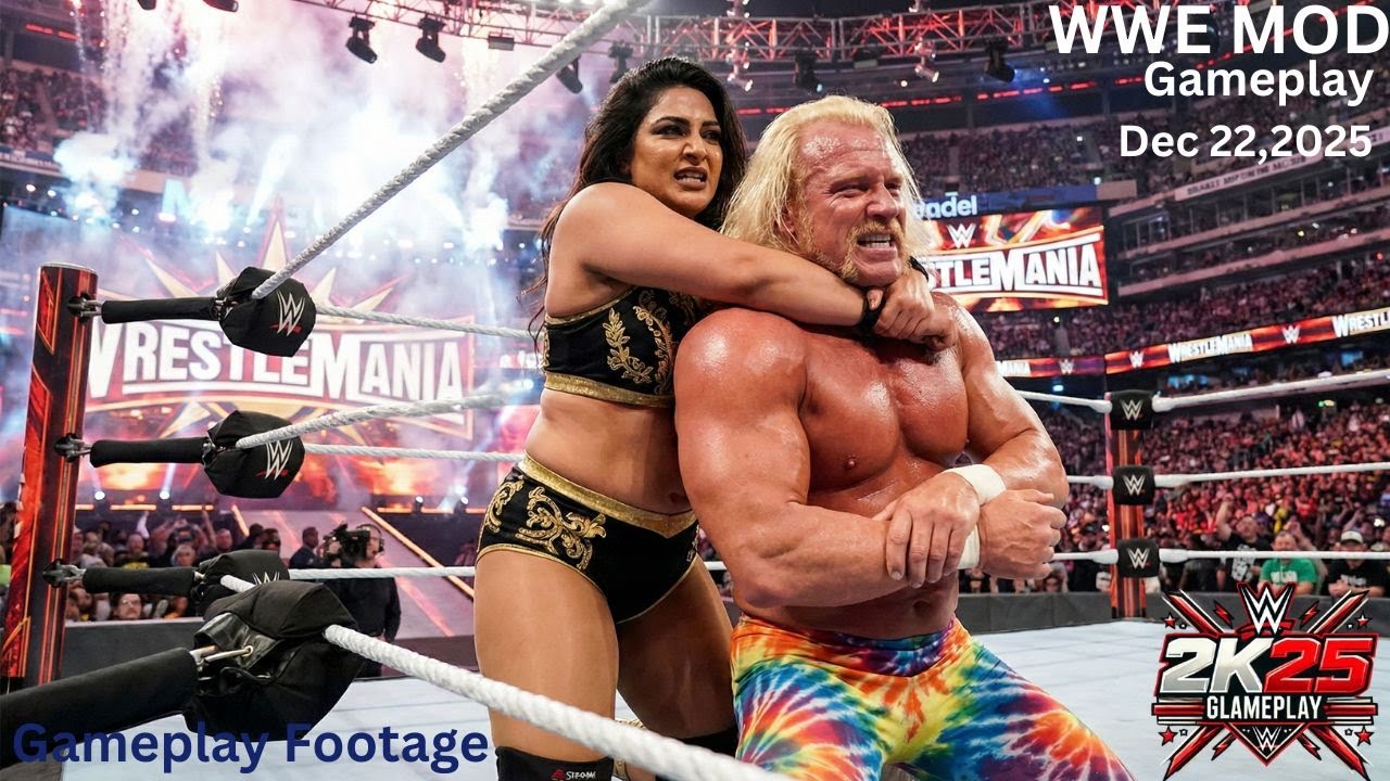 WWE 2K25 - Суперзвезда Билли Грэм против индийской дивы Сурути | Геймплей межгендерного матча | 2...