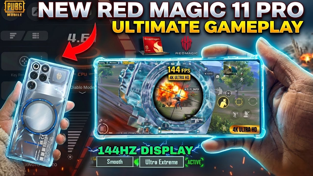 Red Magic 11 Pro is UNREAL! 🤯 144FPS PUBG Mobile Gameplay (Snapdragon 8 Elite)