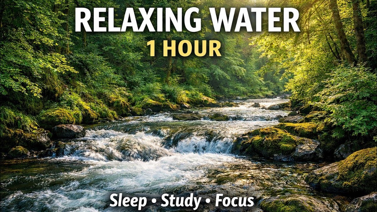 1 Hour Relaxing River Sounds | Flowing Water for Sleep, Study & Relaxation