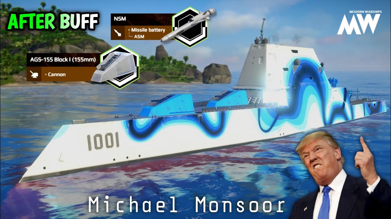 Michael Monsoor After Buff 🔥 - Damage Test And Gameplay - Modern Warships