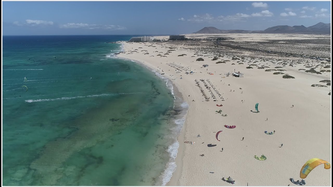 Kitesurfing at Corralejo, Fuerteventura
