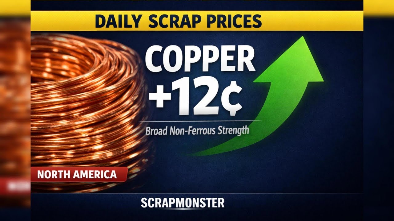Copper Jumps 12&cent; | Daily Scrap Metal Prices &ndash; Jan 9, 2026