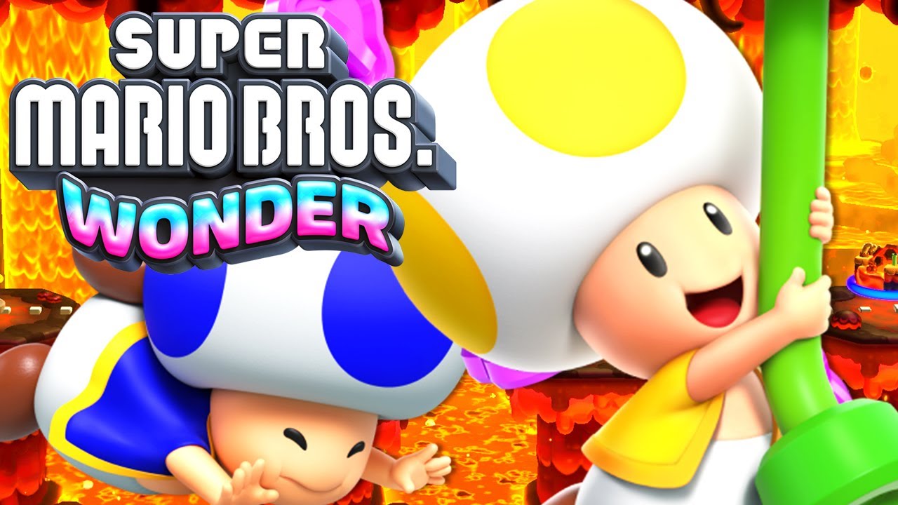 Super Mario Bros. Wonder Walkthrough Part 6 - Deep Magma Bog 100% - Yellow Toad & Blue Toad Gameplay
