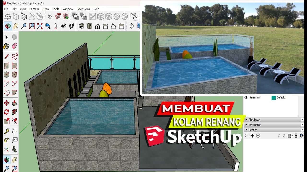 Membuat Kolam Renang di SketchUp