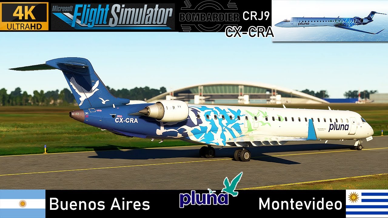 [4K] Buenos Aires (Ezeiza)(AR) ✈ Montevideo (UY) | Pluna CRJ9 [CX-CRA] Full Flight | MSFS 2020