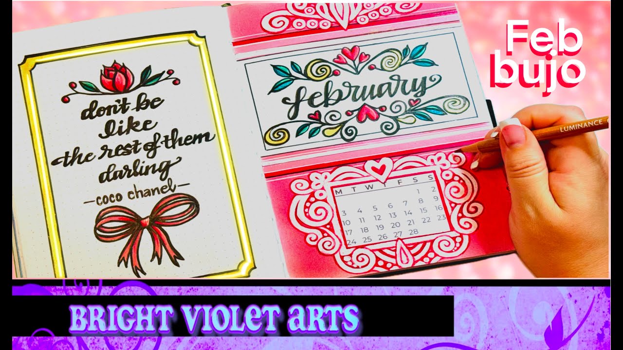 Plan With Me: February Bujo Setup 💕 Coquette Aesthetic, Bows, and Watercolor Vibes