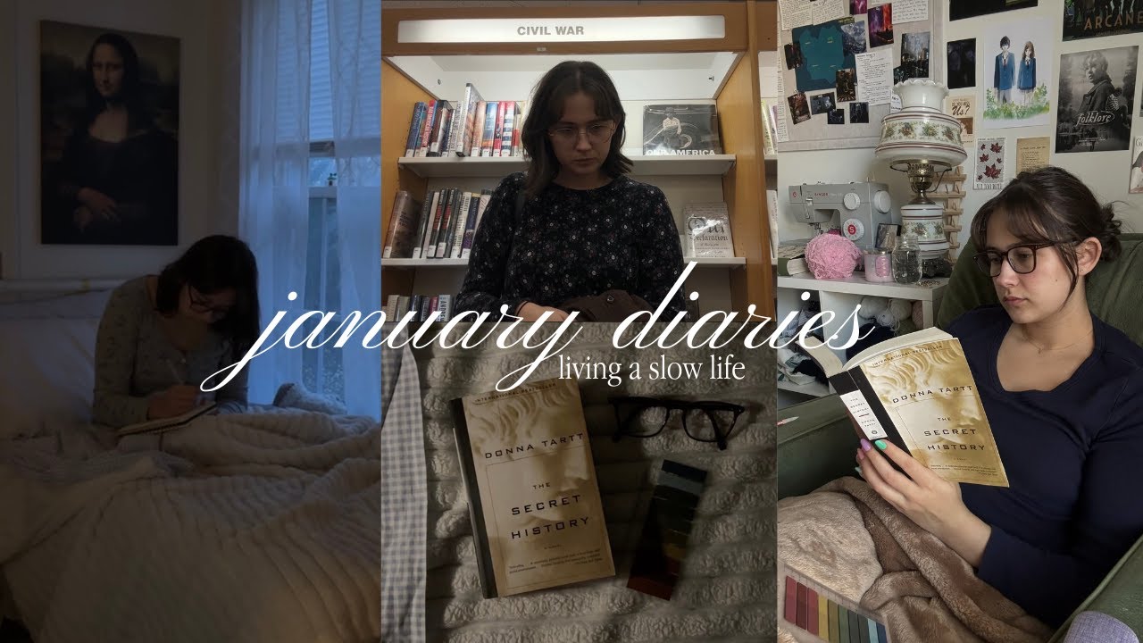 january diaries [the secret history, writing a new book, library trips, crocheting a scarf]