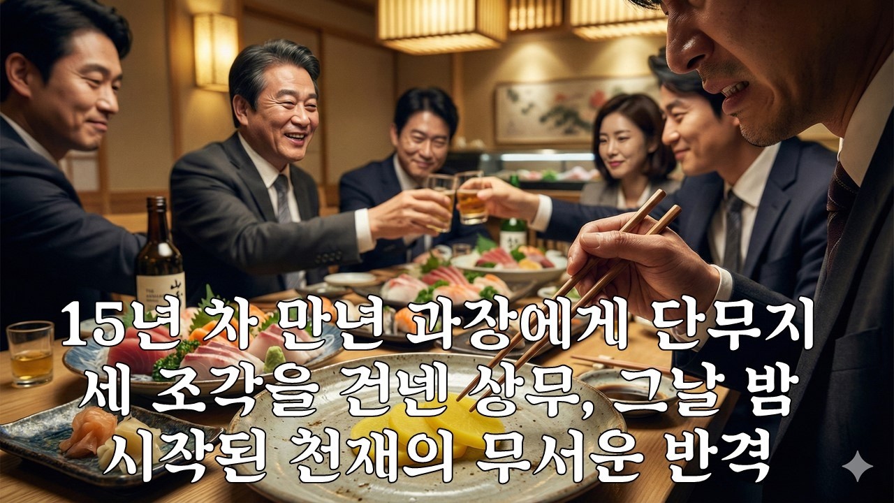 15년 차 만년 과장에게 단무지 세 조각을 건넨 상무, 그날 밤 시작된 천재의 무서운 반격