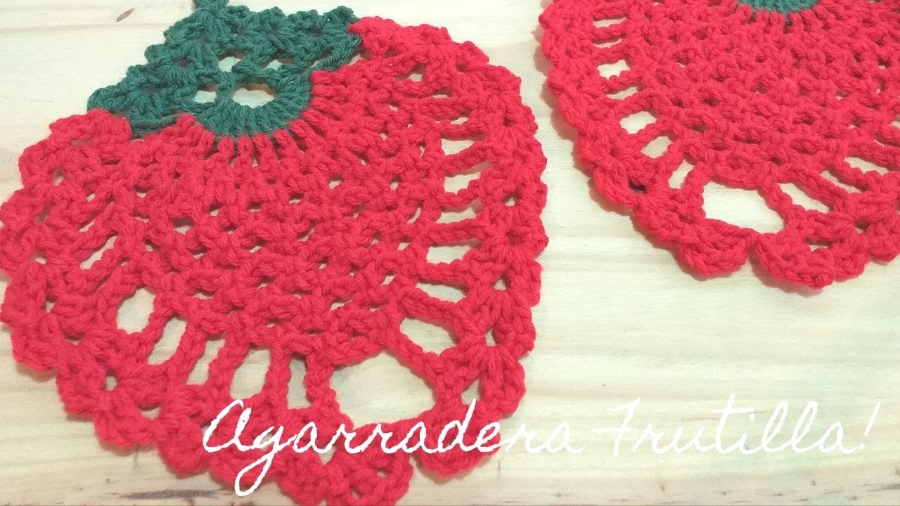 Agarradera Fresa o Frutilla en Crochet - Paso a Paso