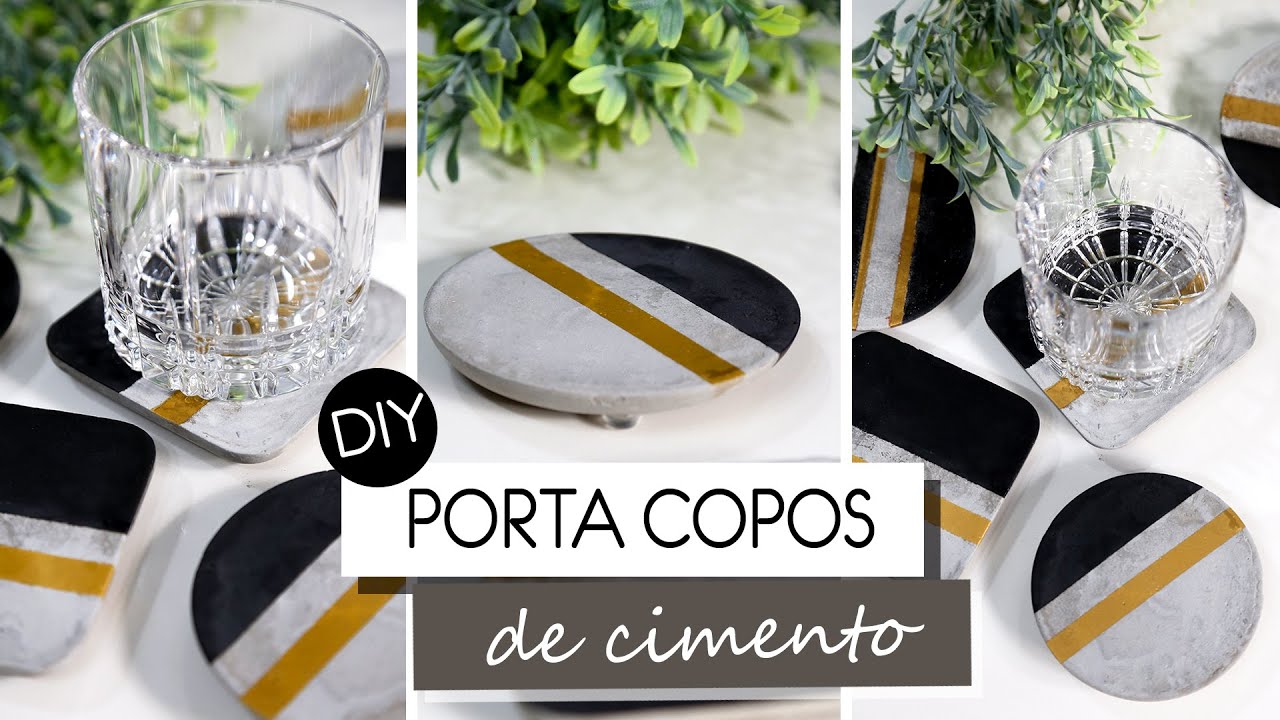 DIY - PORTA COPOS DE CIMENTO - super fácil e barato