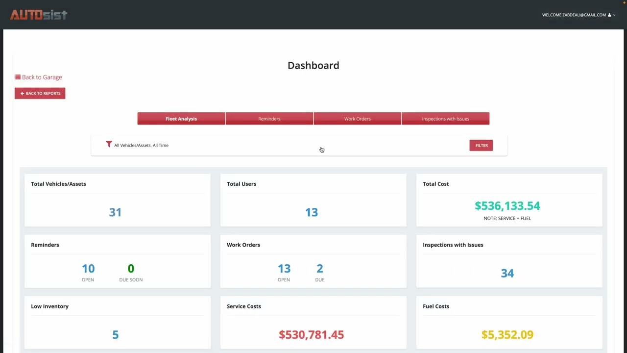 Fleet Management Reports | AUTOsist Tutorial