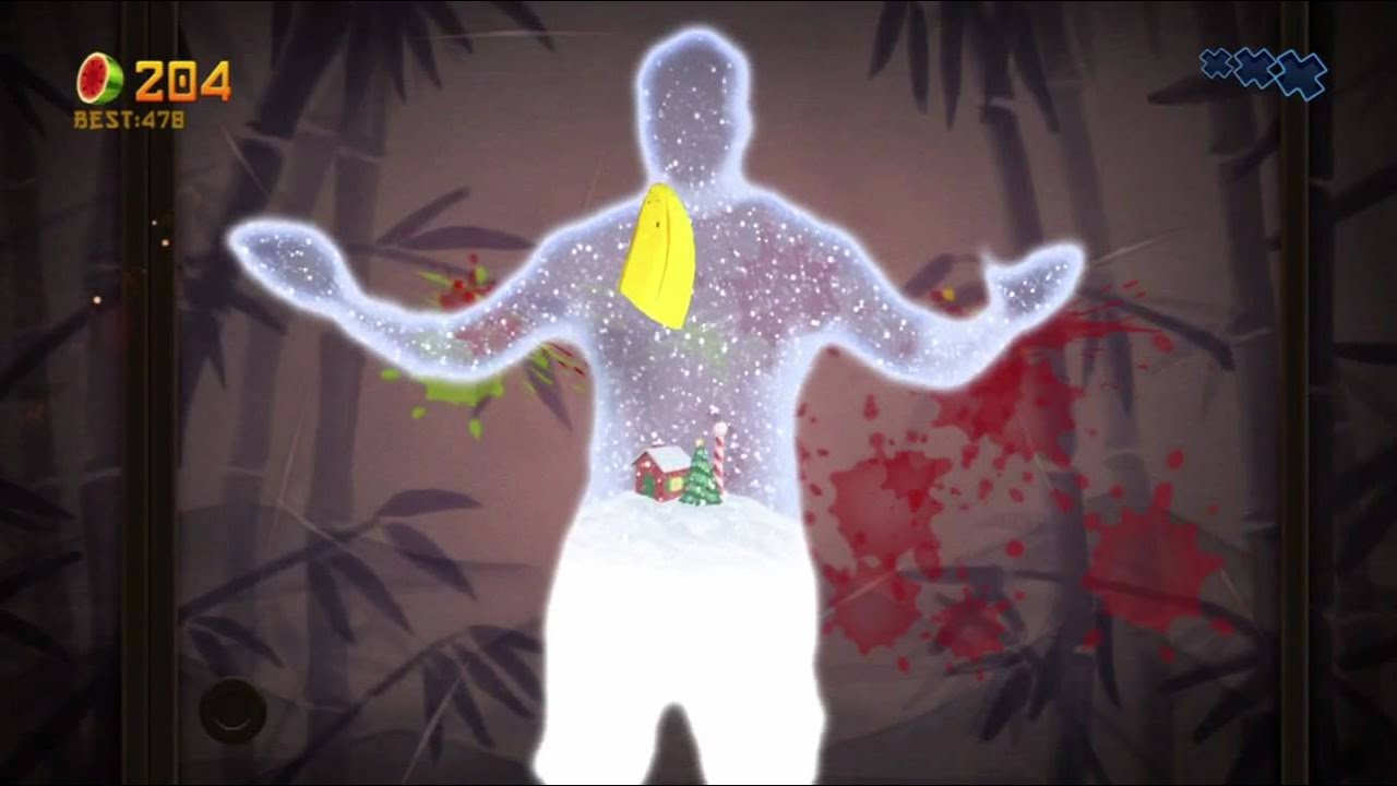 Fruit Ninja Xbox 360 Kinect Classic Mode gameplay