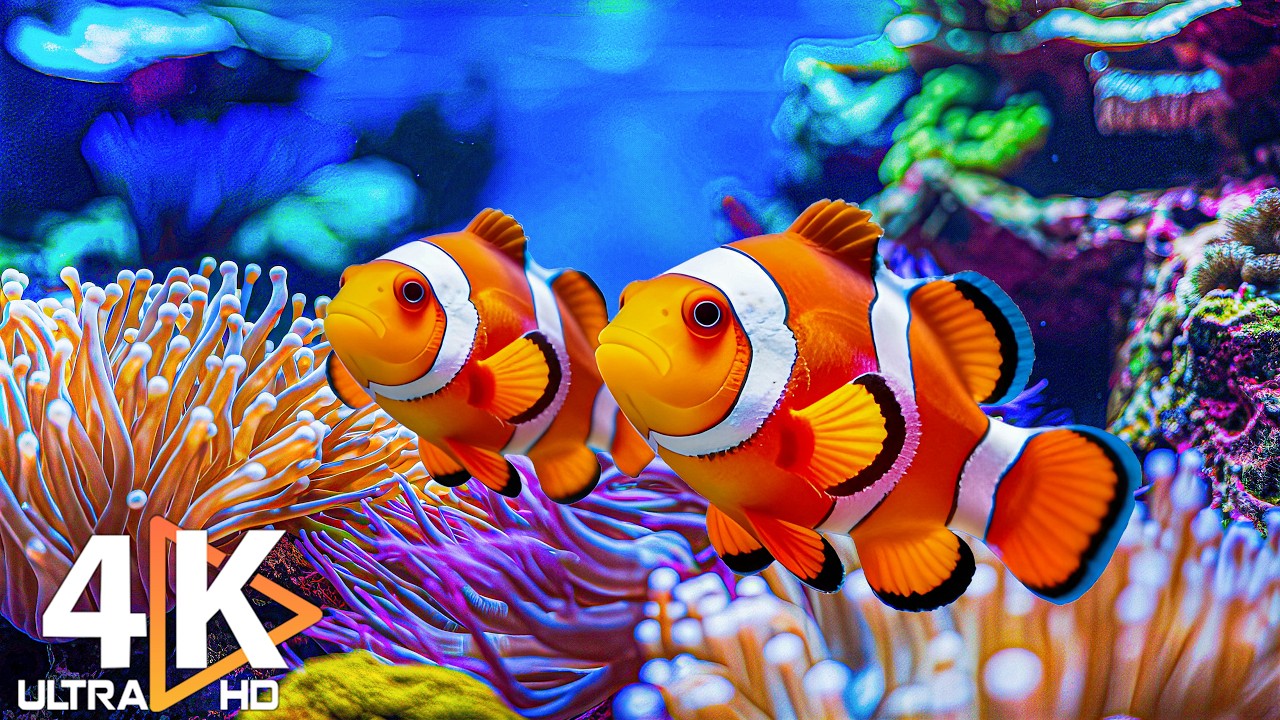 Aquarium 4K (ULTRA HD) 🐠 Graceful Jellyfish & Colorful Coral Fish for Relaxation #9