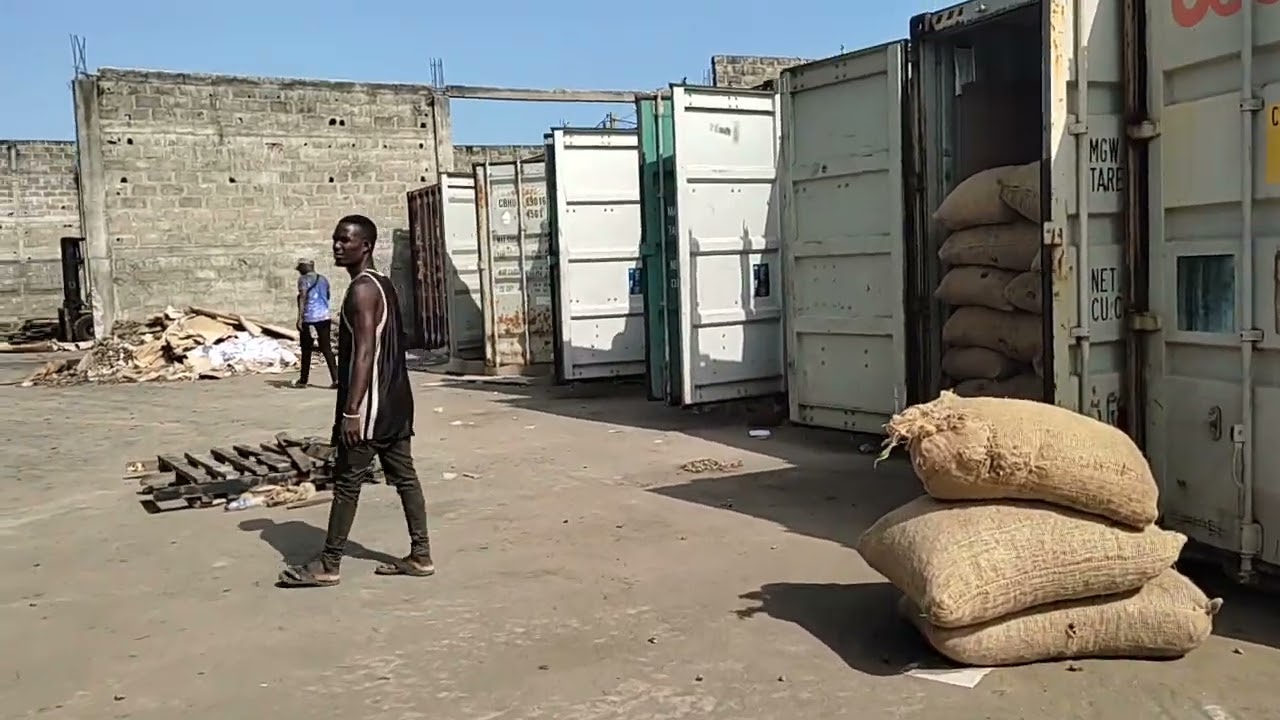 Stuffing RCN in 40' Containers in Ivory Coast - Global Business Inc