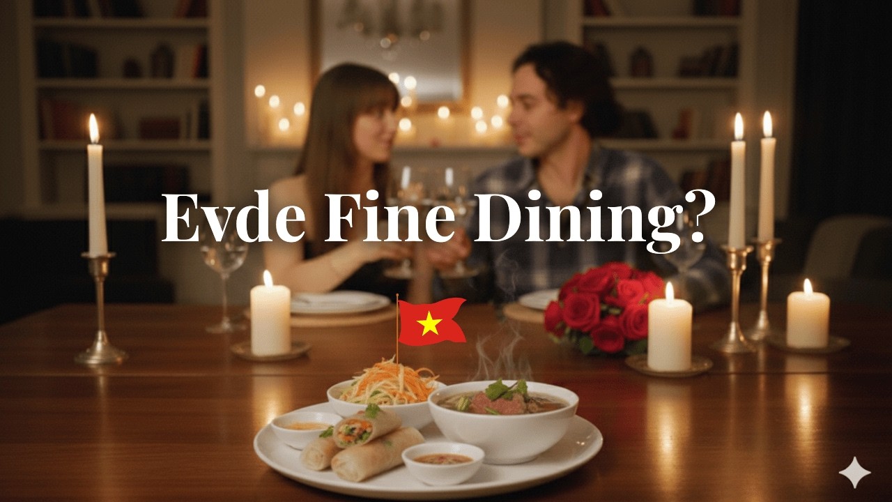 14 Şubat'ta Evde Fine Dining! |Vietnam Full Course Menü Hazırladım | Eşimden Habersiz