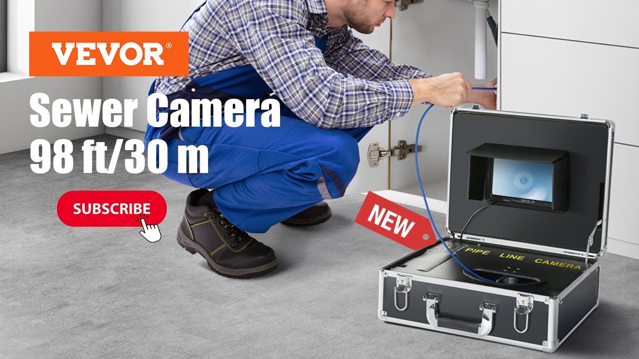 NEW🌟 / VEVOR Sewer Camera - 98ft/30m, For Sewer Line, Home, Duct Drain Pipe Plumbing