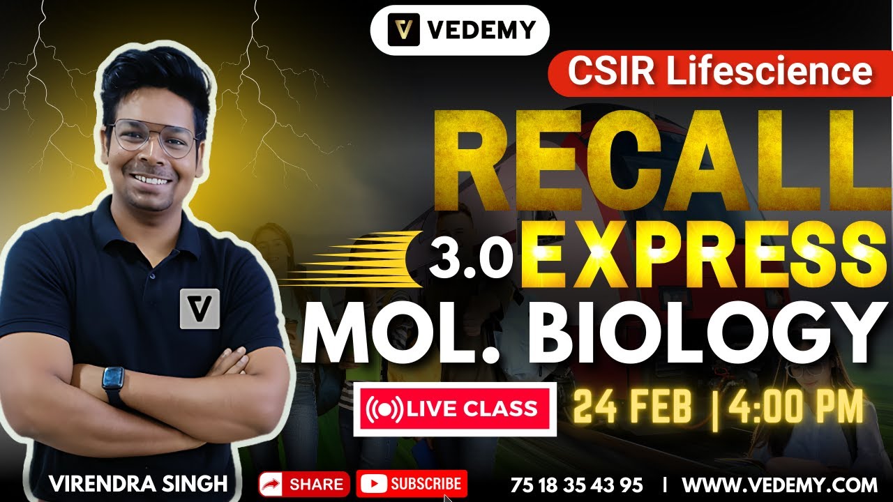 CSIR Recall Express 3.0 | Molecular Biology | Unit 3 | Virendra Singh | CSIR Dec 2024 |