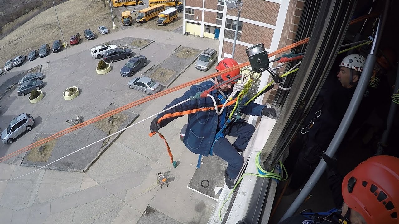 High angle rescue training in New London