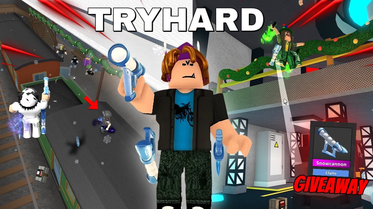 MM2 INSANE TRICKSHOTS WITH SNOWCANNON...😈
