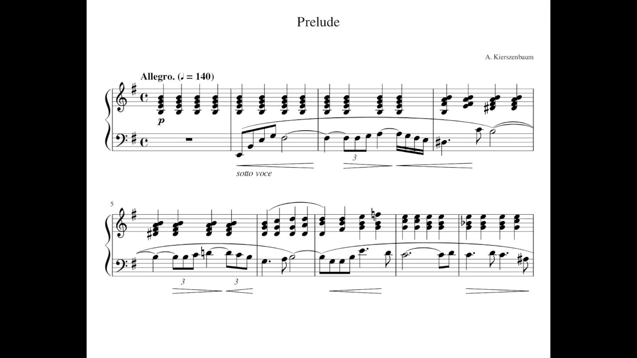 Andrew Kierszenbaum - Prelude in E Minor (No. 2) (with score)