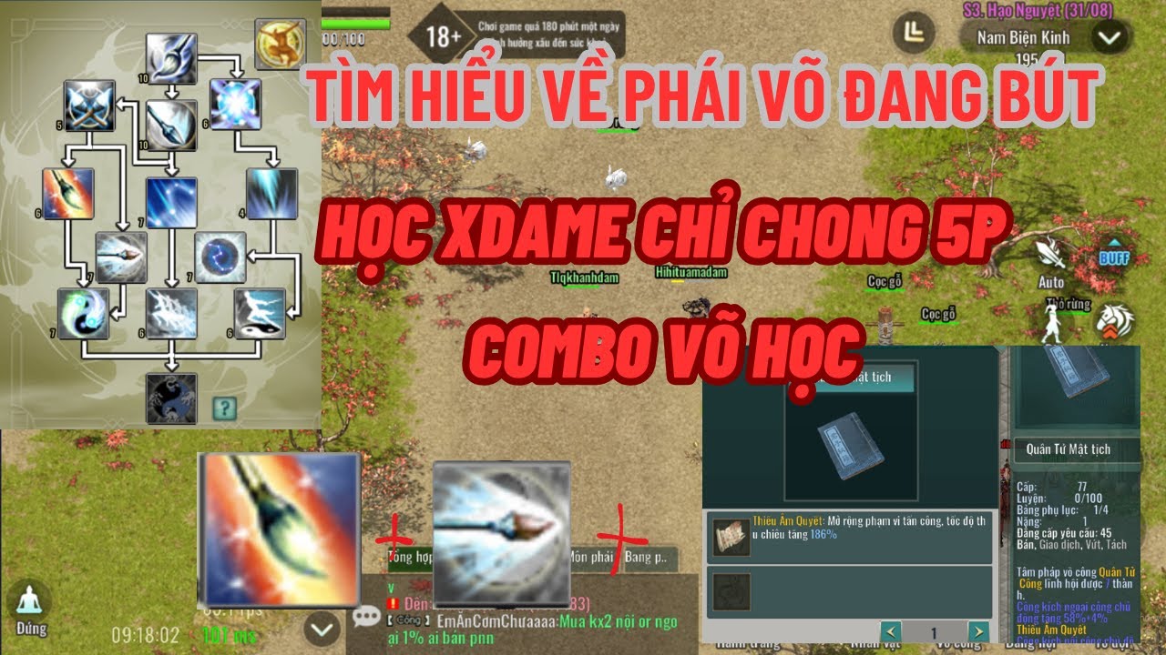 Tìm Hiểu Phái Võ Đang Bút Và Cách Học X DAME COMBO Võ Học Kiếm Hiệp Tình 2 Khánh Phò Mã