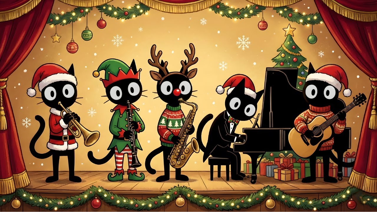 Black Cats Deep Bass Christmas Jazz: Uplifting Holiday Groove for Calm Focus & Happy Productivity