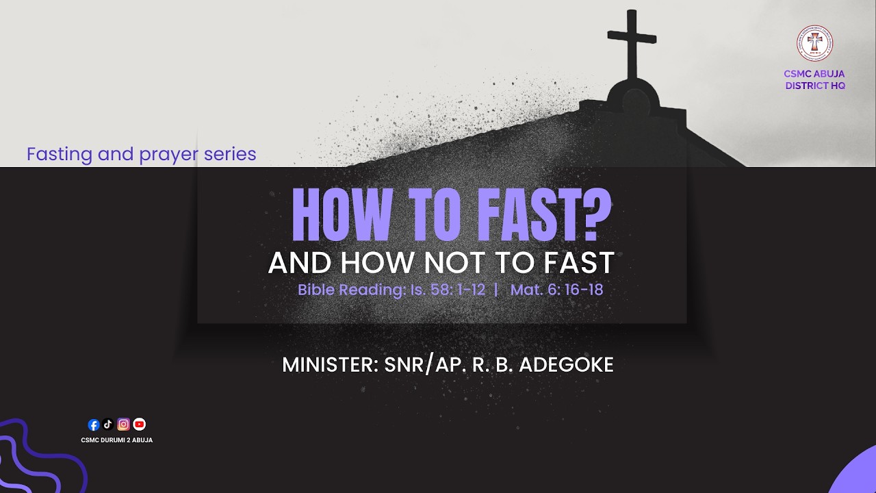 HOW TO FAST AND HOW NOT TO FAST? | (Communion and Anointing Service)