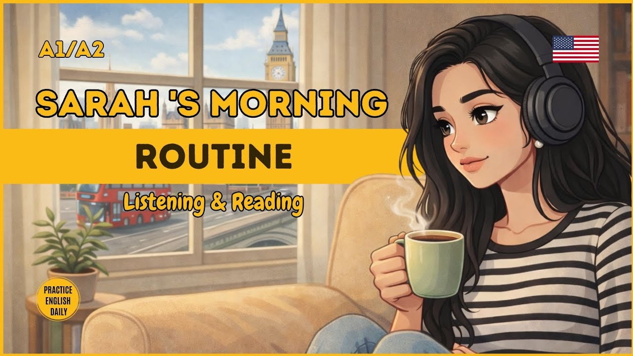 My Daily Routine in English | Listening & Reading Practice | Level A1/A2 🇺🇸