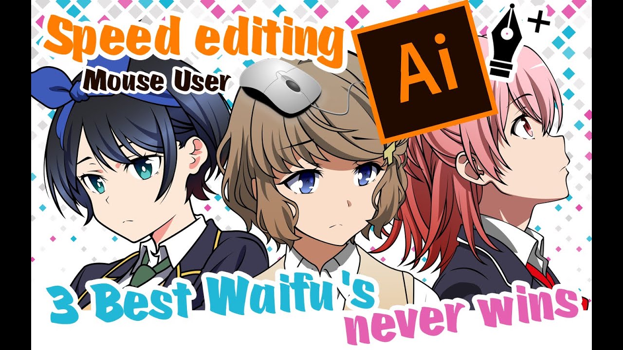 speed editing Anime on Adobe Illustrator ( MOUSE USER )
