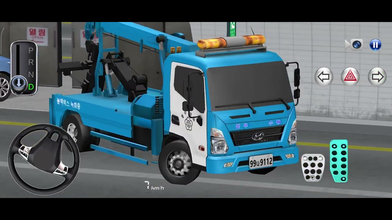 Blue Kia Carnival Car & Wrecker truck in tunnel gate 3D Driving Class New Android ios car gameplay4k