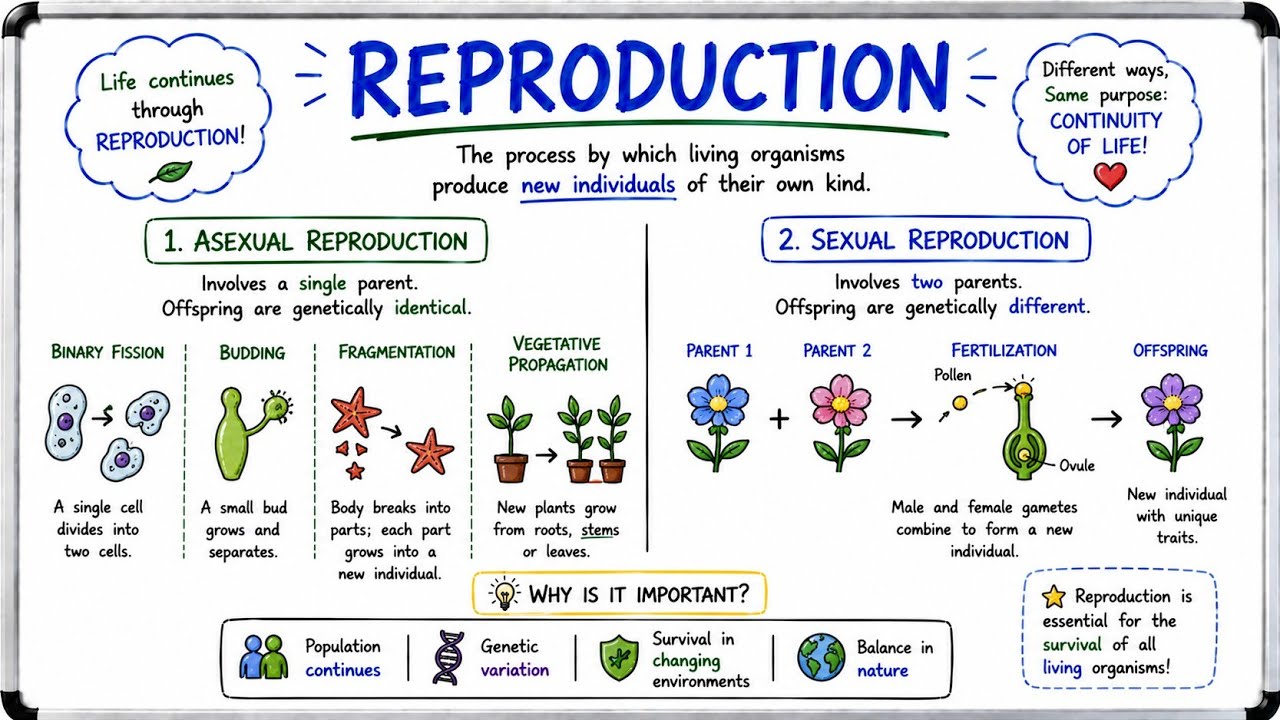 Reproduction | Asexual and Sexual Reproduction.