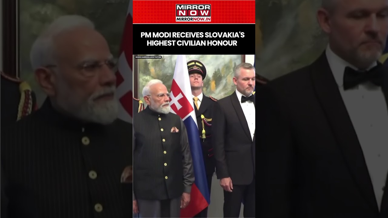 Премьер-министр Моди получил высшую гражданскую награду Словакии во время дипломатического визита...