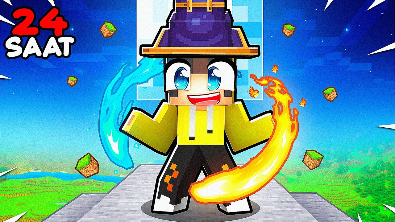 24 Saat Boyunca 24 YENİ BÜYÜ Öğrendim! 🔮 | Minecraft