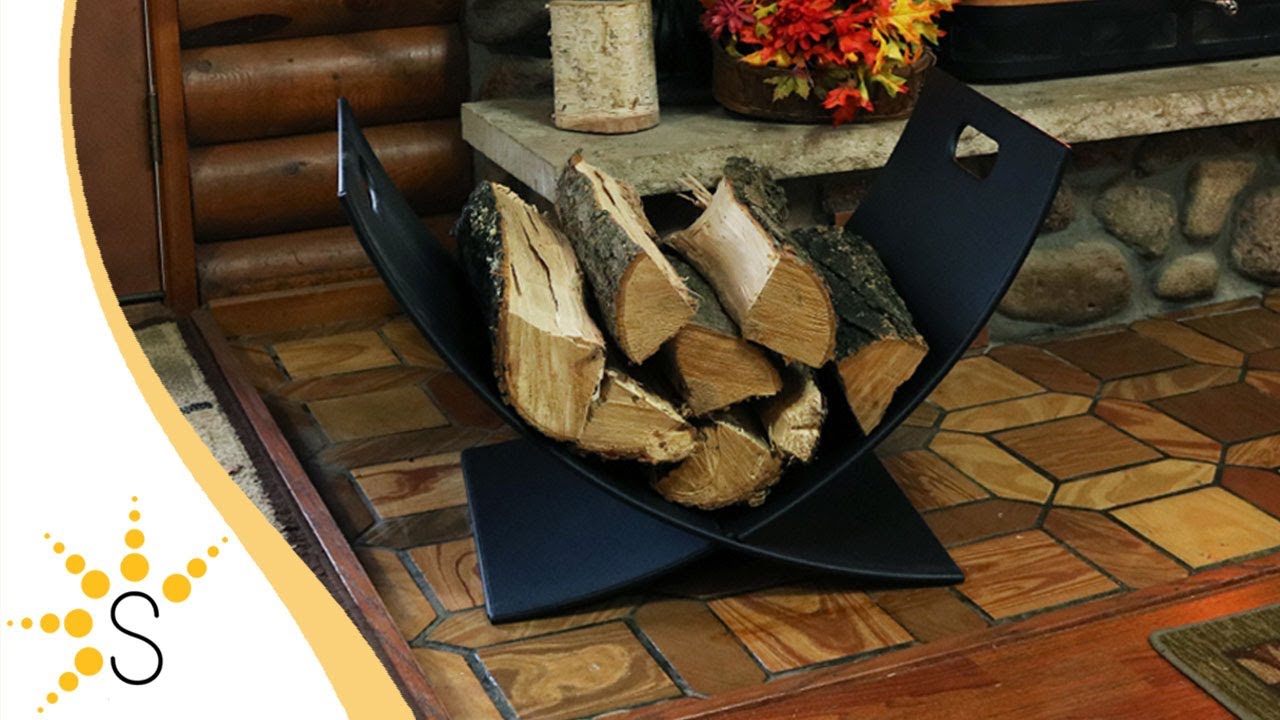 Sunnydaze 29" Black Steel Curved Log Holder - RCM-LG556