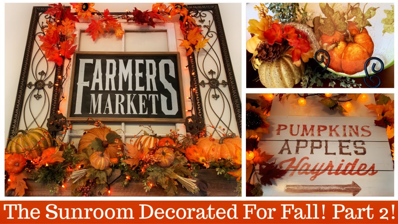 FALL🐿 DECORATING IN THE  SUNROOM - PART 2! DECORATE WITH ME! 😃