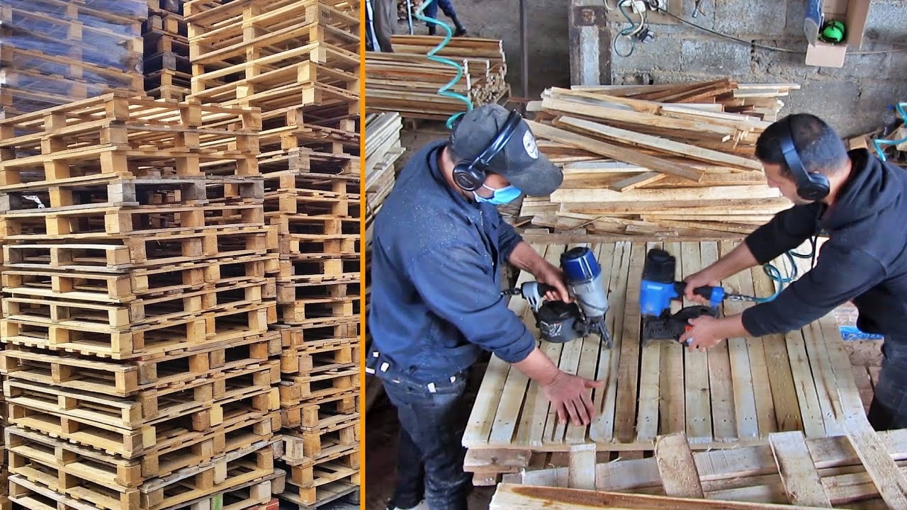 Amazing Process Making Pallets | Pallet Making Fast