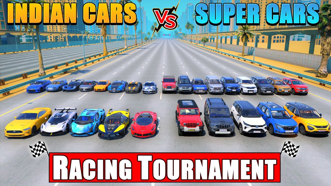 GTA 5: INDIAN CARS VS SUPER CARS EXTREME HIGHWAY DRAG RACE | GTA 5 GAMEPLAY