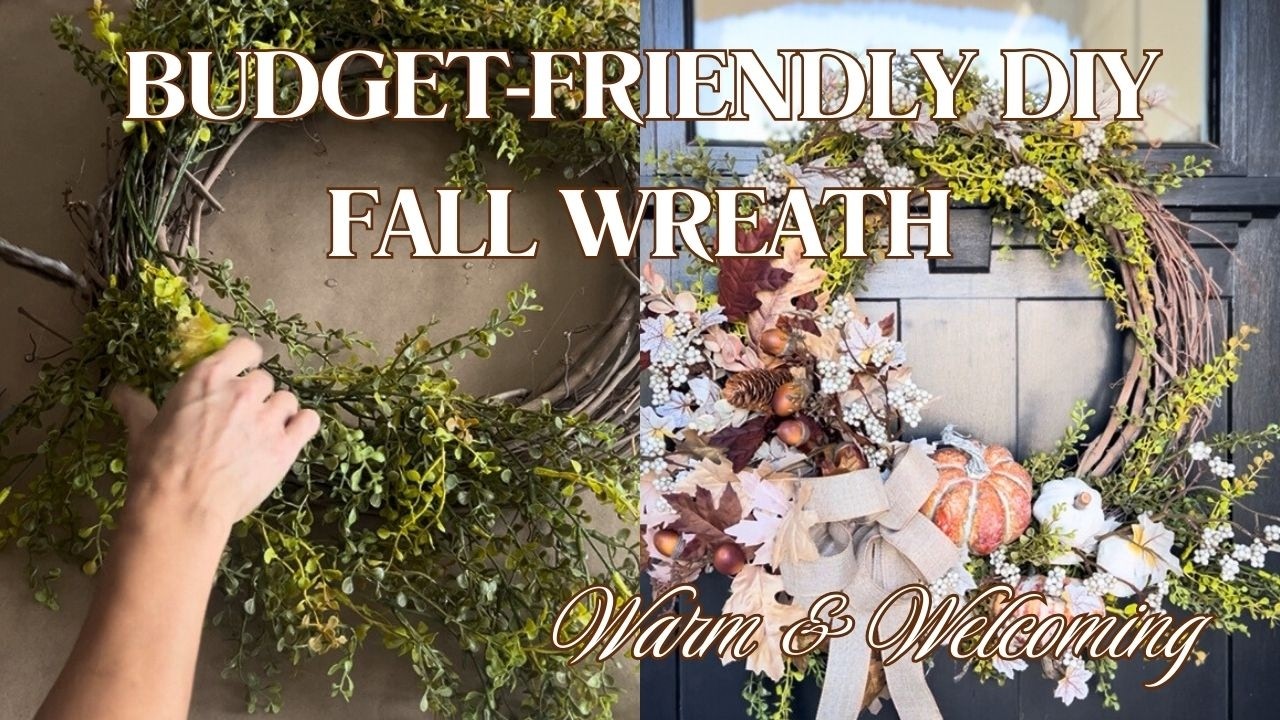 BUDGET FRIENDLY FALL WREATH | HOW TO MAKE A FALL WREATH | FALL WREATH DIY