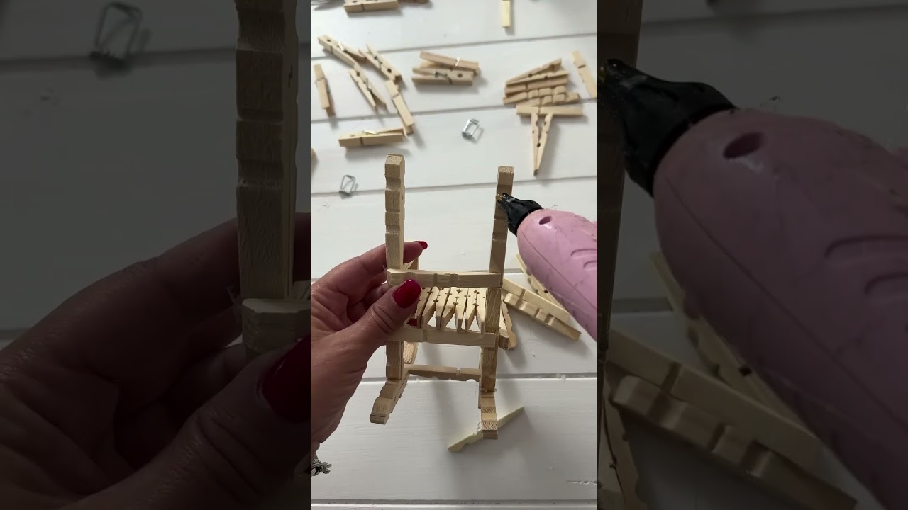 Turorial piccola sedia con mollette di legno #creativemamy #diy #diyprojects #handmade