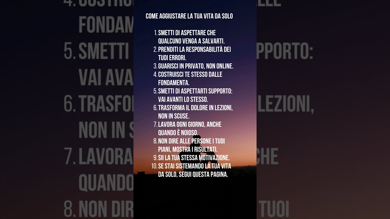 Come aggiustare la tua vita