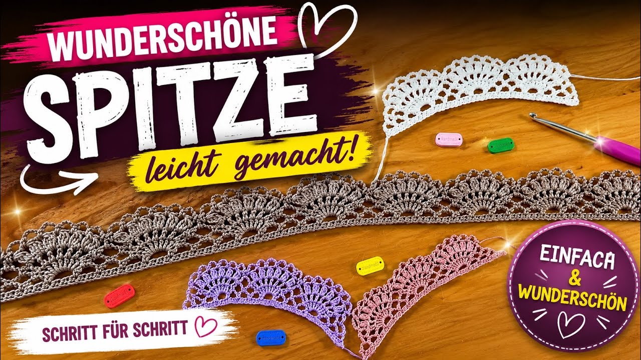 Spitzen und Borten häkeln | Spitzenbordüre häkeln