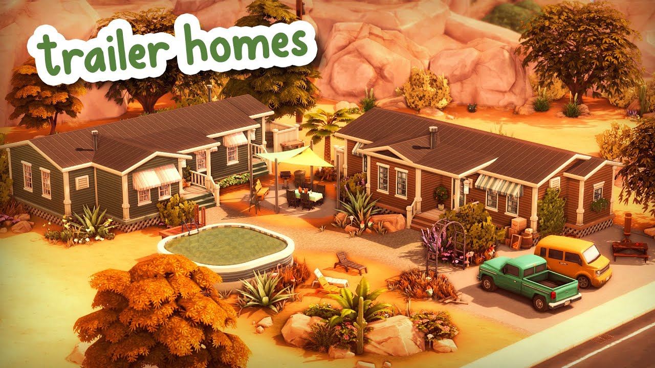 Base Game Trailer Homes 🌵 || The Sims 4 Speed Build