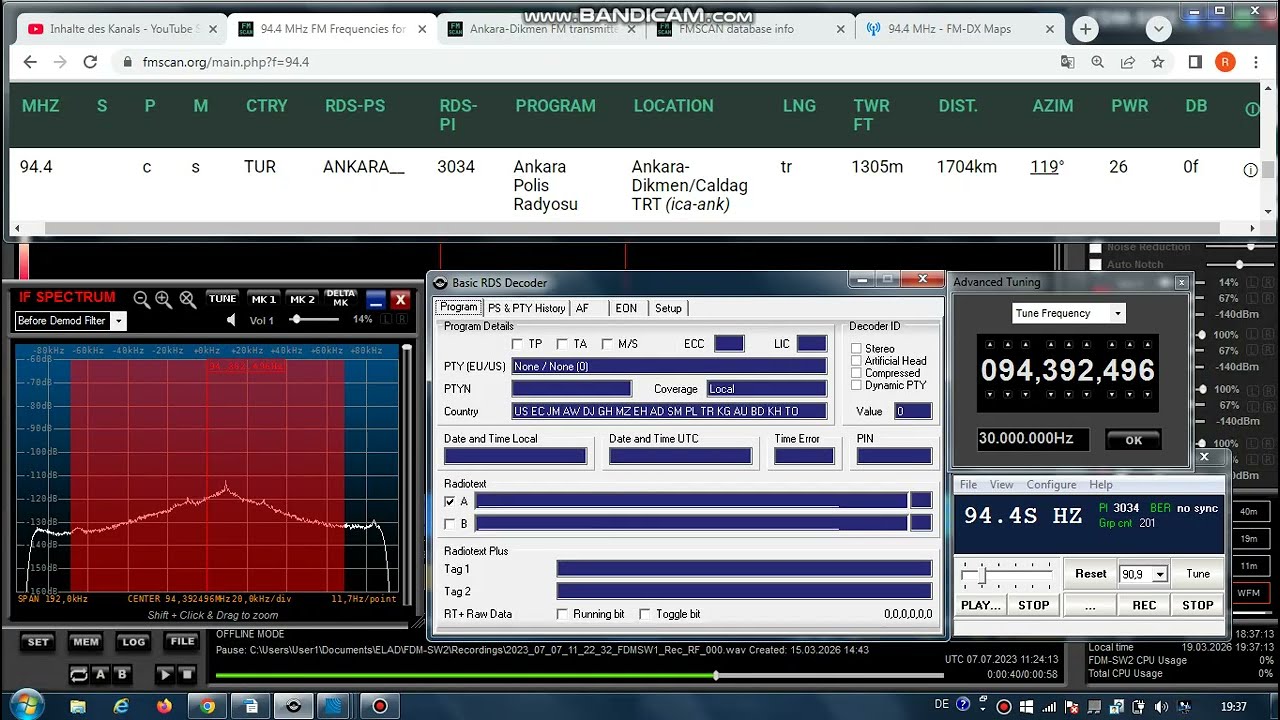 FM DX Es- 070723 - 1124UTC- 94.4 Ankara Polis Radyosu(TUR) Ankara-Dikmen/Caldag(ica-ank) 26kW 1704km