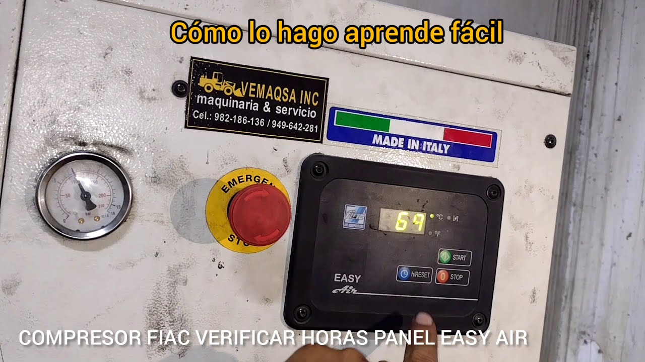 COMPRESOR DE AIRE FIAC PANEL EASY AIR OPERACIÓN DEL USUARIO