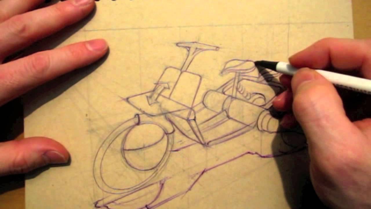 Industrial design Visualization side view to 3-D