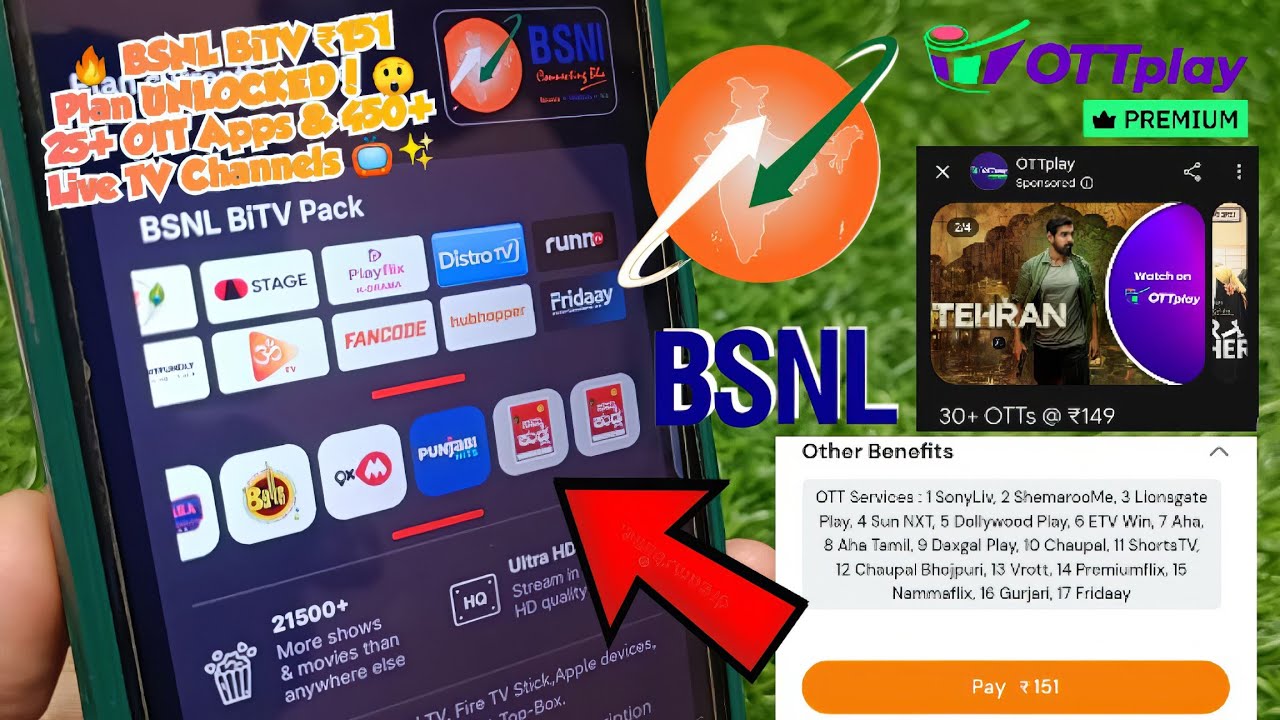 🔥 𝗕𝗦𝗡𝗟 𝗕𝗶𝗧𝗩 ₹𝟭𝟱𝟭 𝗣𝗹𝗮𝗻 𝗨𝗡𝗟𝗢𝗖𝗞𝗘𝗗! 😲 𝟮𝟱+ 𝗢𝗧𝗧 𝗔𝗽𝗽𝘀 & 𝟰𝟱𝟬+ 𝗟𝗶𝘃𝗲 𝗧𝗩 𝗖𝗵𝗮𝗻𝗻𝗲𝗹𝘀 📺✨