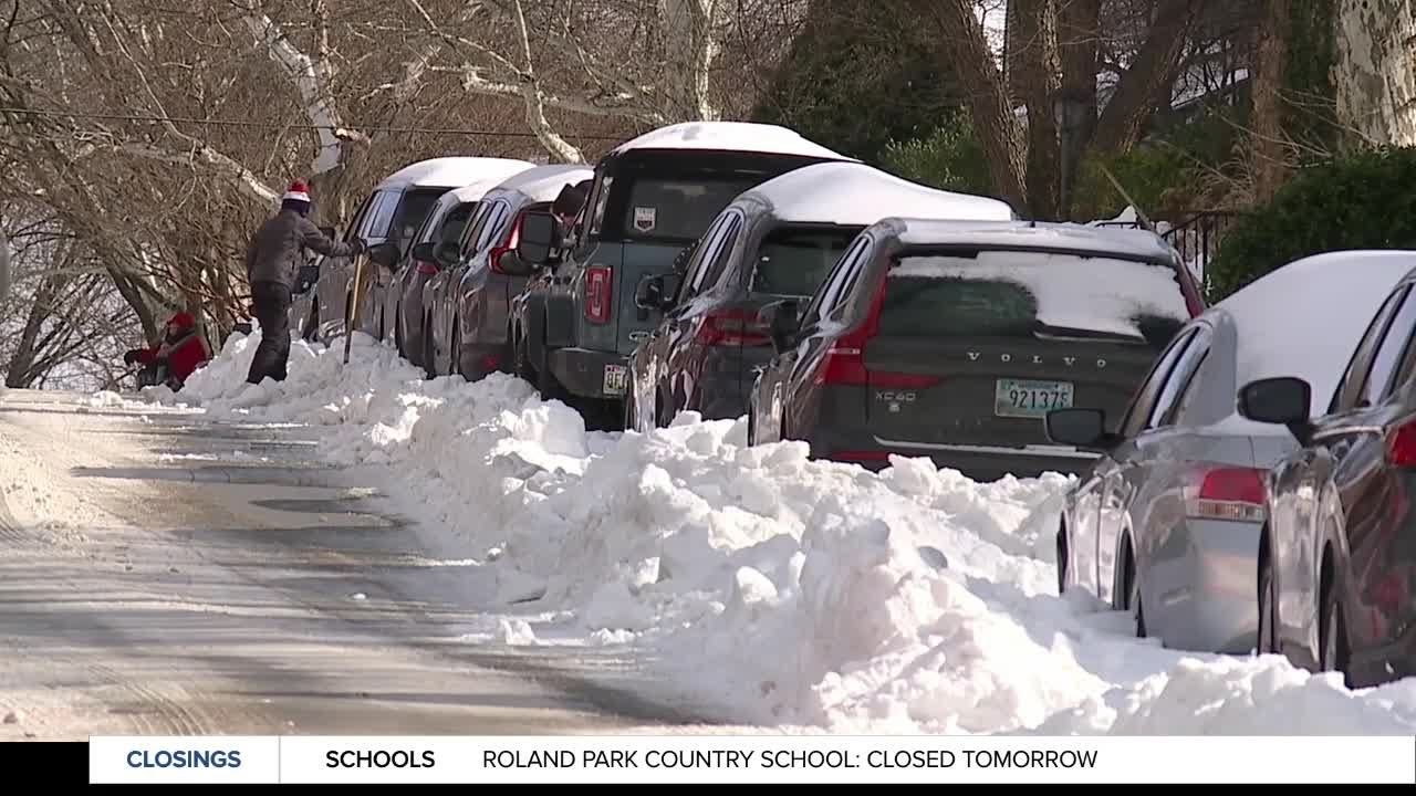 Snow cleanup in Rodgers Forge: Parents shovel while kids build ice towers