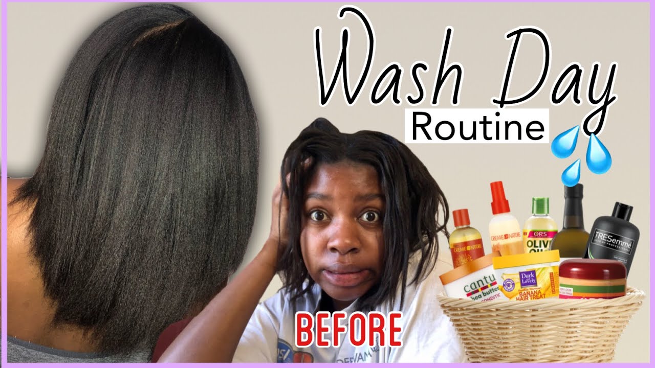 My Full Relaxed Hair Wash Day Routine 2021 💦|| (includes all products am currently using)