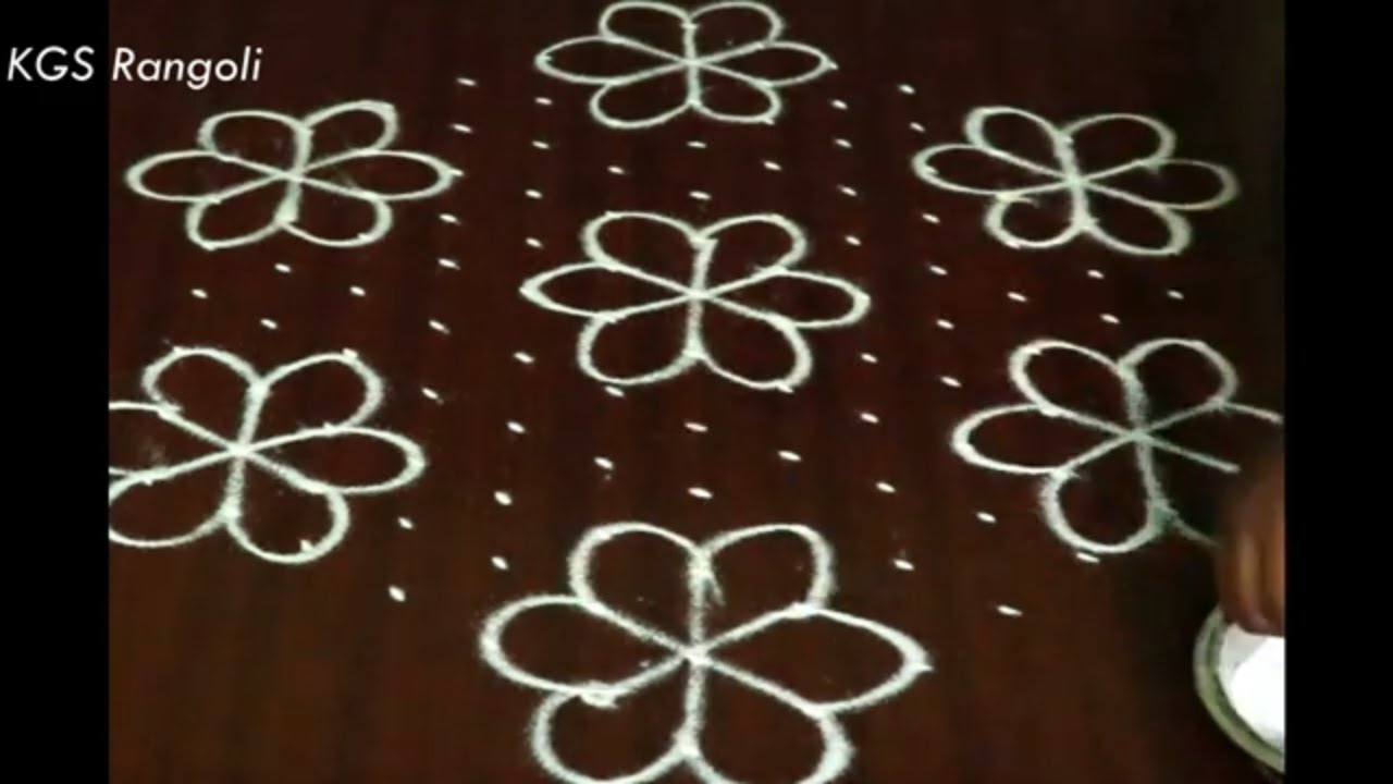 Latest Easy 13x7 dots Shankh Rangoli Kolam || Dhanurmasam Muggulu || Kolam || 2021 || KGS Rangoli